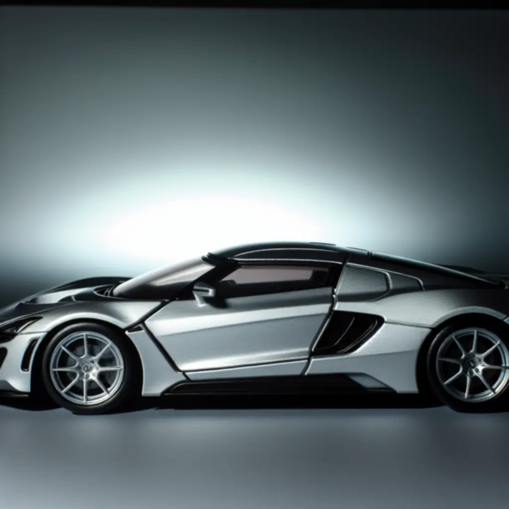 Model Lamborghini Huracán w kolorze srebrnym, skala 1:18